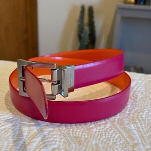 Calvin Klein Vibrant Pink and Orange Reversible Belt Size Large